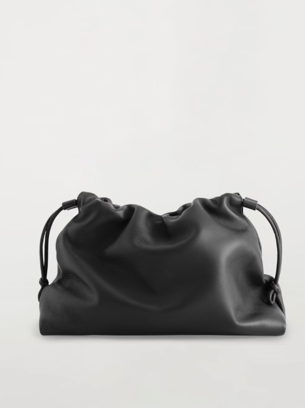 COS mini CAVATELLI CLUTCH BAG - LEATHER black